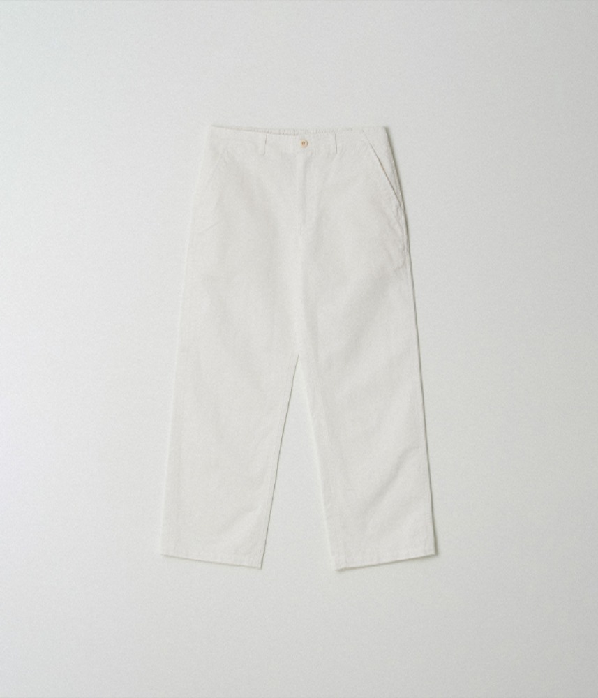 [le vent souffle]  JAPAN TEXTILE wide straight full-length pants / 01 WHITE