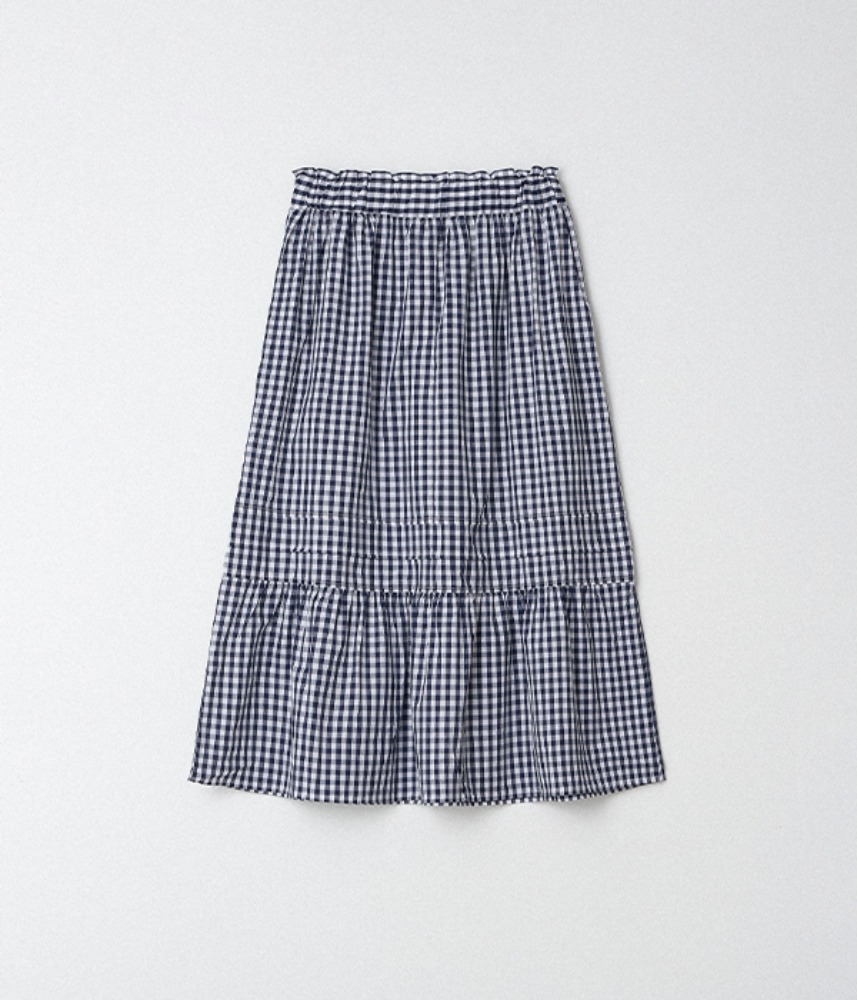 [Keitto]  gingham-check skirt / navy